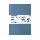 Sketchmarker Скетчбук Marker Line, 160 г/м2, 44 листа, 14,8*21 см, твердая обложка, голубой