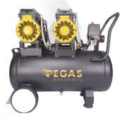 Бесшумный компрессор Pegas Pneumatic PG-2800*2 безмасляный