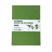 Sketchmarker Скетчбук Marker Line, 160 г/м2, 44 листа, 14,8*21 см, твердая обложка, зеленое яблоко