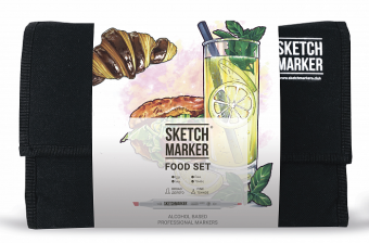 Набор маркеров Sketchmarker Food  (24 шт. 'Еда' + сумка-органайзер)