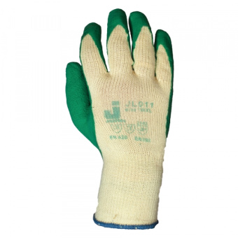 Jeta Safety Перчатки химические латексные с хлопковым напылением JL711(Y) , ЖЕЛТЫЕ, размер XL/1 пара/12 пар/144пары