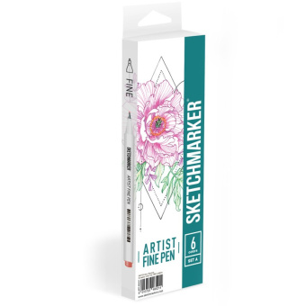 Набор капиллярных ручек Sketchmarker Artist fine pen Basic 1, 6 цв.