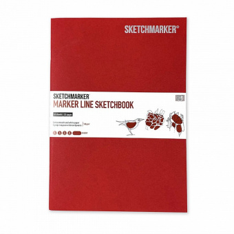 Sketchmarker Скетчбук Marker Line 160 г/м2, 16 листов, 17,6*25 см, мягкая обложка, вишня