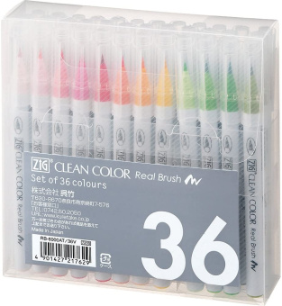 Набор маркеров ZIG Clean Color Real Brush (36 цветов)