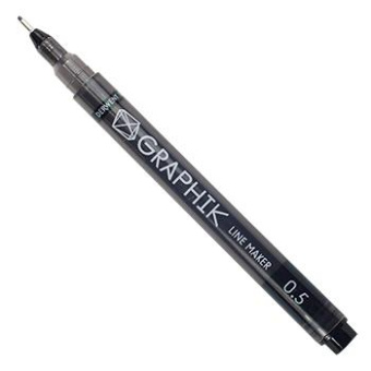Derwent Мультилайнер GRAPHIK Line marker 0.5 мм/ Черный