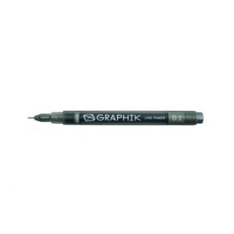 Derwent Ручка капиллярная Graphik Line Maker 0.1 мм, графит