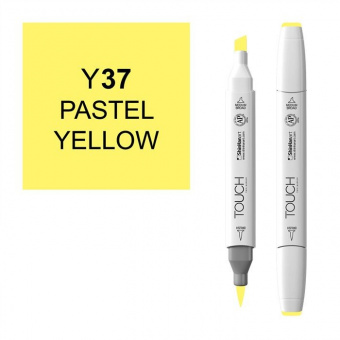 Маркер Touch Twin Brush 037 пастельный желтый