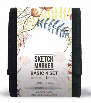 Набор маркеров Sketchmarker Basic 4 (12 цветов + сумка-органайзер)
