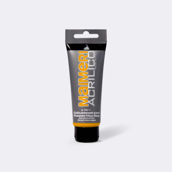 Краска акриловая Maimeri Acrilico Permanent Yellow Deep (Желтый прочный темный), 200 мл