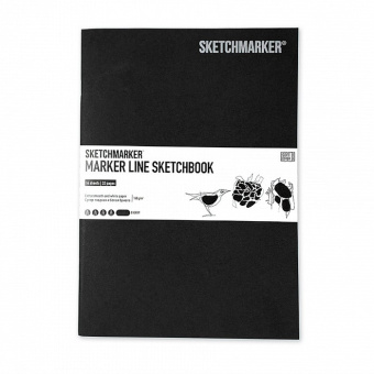 Sketchmarker Скетчбук Marker Line 160 г/м2, 16 листов, 17,6*25 см, мягкая обложка, черный