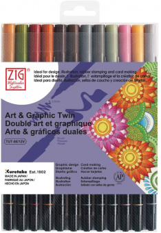 Набор маркеров ZIG Art&Graphic Twin Muted (12 цветов)