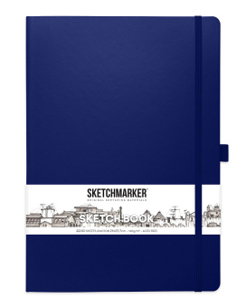 Sketchmarker Блокнот для зарисовок 140 г/кв. м, 80 л, 21*29,7 см, твердая обложка, синий