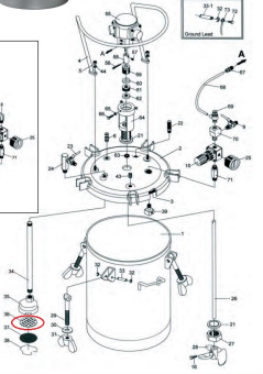 Iwata 04015280 Основа фильтра красконагнетательного бака PET 30N / 30MN / 50N / 50MN